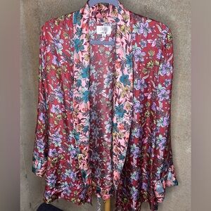 Johnny Was Jade Silk Penny Kimono Jacket